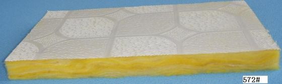 Fireproof Glass Wool Ceiling Tiles , Insulated Fiberglass Ceiling Panels